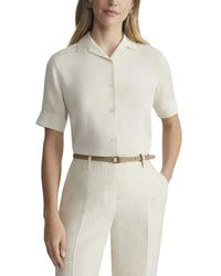 Lafayette 148 New York - Plus Notch Collar Slim Silk Shirt - Lyst