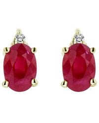 LEVARON FINE JEWELRY - Levaron 14K 0.77 Ct. Tw. Diamond & Ruby Stud Earrings - Lyst