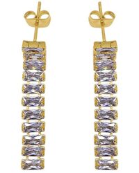 Adornia - 14k Plated Crystal Tennis Drop Earrings - Lyst