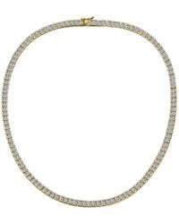 Genevive Jewelry - 14k Over Silver Cz Tennis Necklace - Lyst