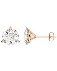 Lab Grown Diamonds - 14K Rose 5.00 Ct. Tw. Lab-Grown Diamond Earrings - Lyst