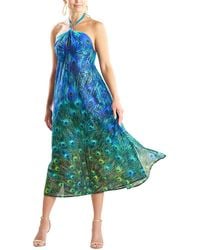 Natori - Peacock Cotton Voile Beaded Maxi Dress - Lyst