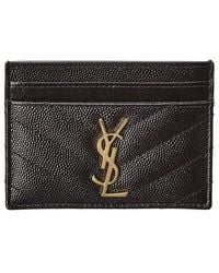 Saint Laurent - Monogram Matelassé Leather Card Case - Lyst