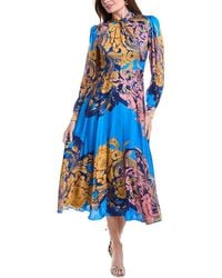 Tahari - The Raquel Silk-Blend Dress - Lyst