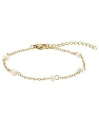 Adornia - 18K Plated Stainless Steel 4-4.6Mm Pearl Bracelet - Lyst
