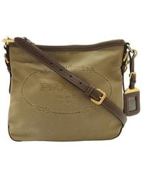 Prada - Jacquard Canvas & Leather Shoulder Bag (Authentic Pre-Loved) - Lyst