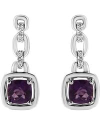 Haus of Brilliance - Colorful Gemstones 2.09 Ct. Tw. Diamond & Amethyst Dangle Earrings - Lyst