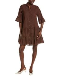 Anne Klein - Stand Collar Tiered Shirtdress - Lyst