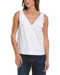 Cece - Bow Strap Linen-Blend Tank - Lyst