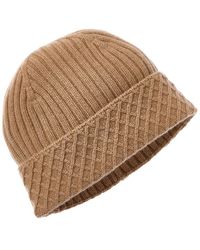 Bruno Magli - Diamond Cuff Rib Cashmere Beanie - Lyst