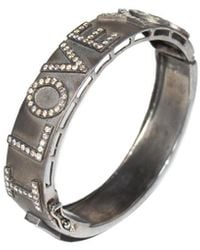 Arthur Marder Fine Jewelry - Silver 2.25 Ct. Tw. I Love You Diamond Bangle - Lyst