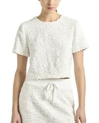 10 Crosby Derek Lam - Syrena Paillette Boucle Cropped Boxy Tee - Lyst