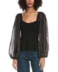 Fate - Contrast Sheer Top - Lyst