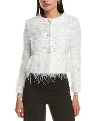 MILLY - Richele Metallic Tweed Button Up Jacket - Lyst