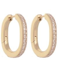 Reiss - Mia Cz Modern Crystal Hoop Earrings - Lyst