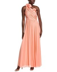 Badgley Mischka - One Shoulder Ruffle Gown - Lyst