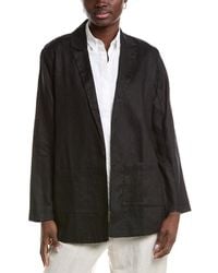 Eileen Fisher - Notch Collar Long Linen Blazer - Lyst
