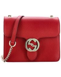 Gucci - Sheep Leather Interlocking Shoulder Bag Small (Authentic Pre-Loved) - Lyst