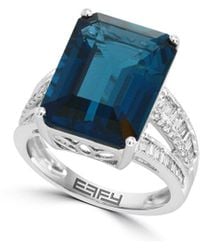 Effy Fine Jewelry - 14K 15.38 Ct. Tw. Diamond & London Topaz Ring - Lyst