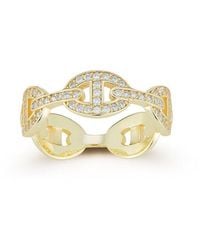 Chloe and Madison - 14k Over Silver Cz Mariner Link Ring - Lyst