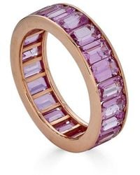 Diana M. Jewels - Fine Jewelry 18K Rose 5.81 Ct. Tw. Cut Sapphire Eternity Ring - Lyst
