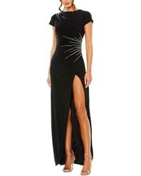 Mac Duggal - Slit Gown With Side Beaded Detail - Lyst