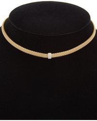 Meshmerise - 18k Over Sterling Silver Diamond Choker Mesh Necklace - Lyst