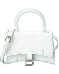 Balenciaga - Hourglass Mini Croc-Embossed Leather Shoulder Bag - Lyst