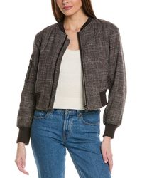 Kenneth Cole - Cropped Bomber Jacket - Lyst
