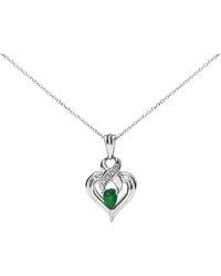 Haus of Brilliance - 0.35 Ct. Tw. Diamond & Emerald Pendant Necklace - Lyst
