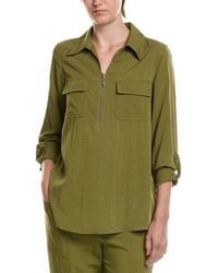 Anne Klein - Petite Half Zip Collar Shirt - Lyst