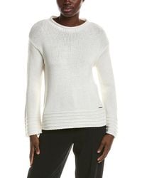 Halston - Long Sleeve Crew Neck Sweater - Lyst