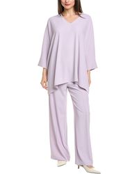 St. John - Solid Soft Georgette Top - Lyst