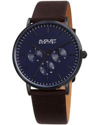 August Steiner - Genuine Leather Watch - Lyst