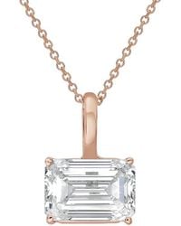 Diana M. Jewels - Diana M. 14K Rose 9.00 Ct. Tw. Lab-Grown Diamond Solitaire Pendant - Lyst