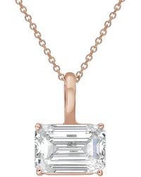 Diana M. Jewels - Diana M. 14K Rose 9.00 Ct. Tw. Lab-Grown Diamond Solitaire Pendant - Lyst