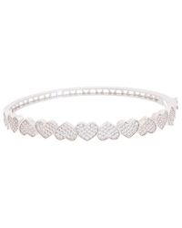 Juvell - 18K Plated Cz Heart Bangle Bracelet - Lyst