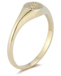 Ember Fine Jewelry - 14k 0.01 Ct. Tw. Diamond Eye Signet Ring - Lyst