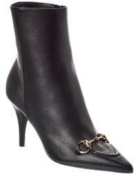 Gucci - Horsebit Leather Bootie - Lyst