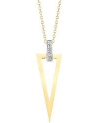 Reiss - 14K 0.05 Ct. Tw. Diamond Pendant Necklace - Lyst
