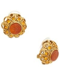 Kenneth Jay Lane - 22K Plated Button Earrings - Lyst