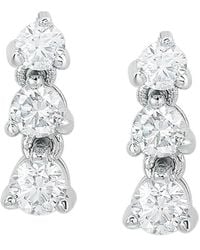 Suzy Levian - 14k 0.65 Ct. Tw. Diamond 3-sone Graduating Earrings - Lyst