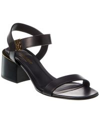 Burberry Monogram Motif Leather Sandal - Black