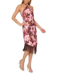 ADRIANNA EVE - Eve Satin Halter Sheath Dress - Lyst