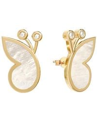 Gabi Rielle - 14K Over Pearl Cz Wings Earrings - Lyst