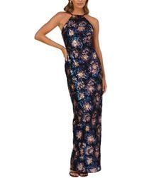 Adrianna Papell - Sequin Long Dress - Lyst