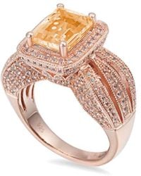 Suzy Levian - Silver 4.75 Ct. Tw. Citrine & White Topaz Ring - Lyst