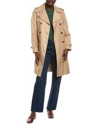 Via Spiga - Double-Breasted Raglan Sleeve Trench Coat - Lyst
