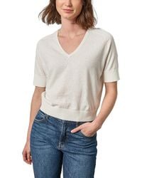 Lilla P - V-Neck Saddle Sleeve Linen-Blend Sweater - Lyst
