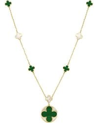 Italian Gold - 14K Gemstone Clover Pendant - Lyst